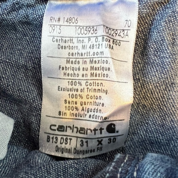 Carhartt Carpenter Blue Relaxed Jeans Classic Denim 31x30 - Picture 3 of 4